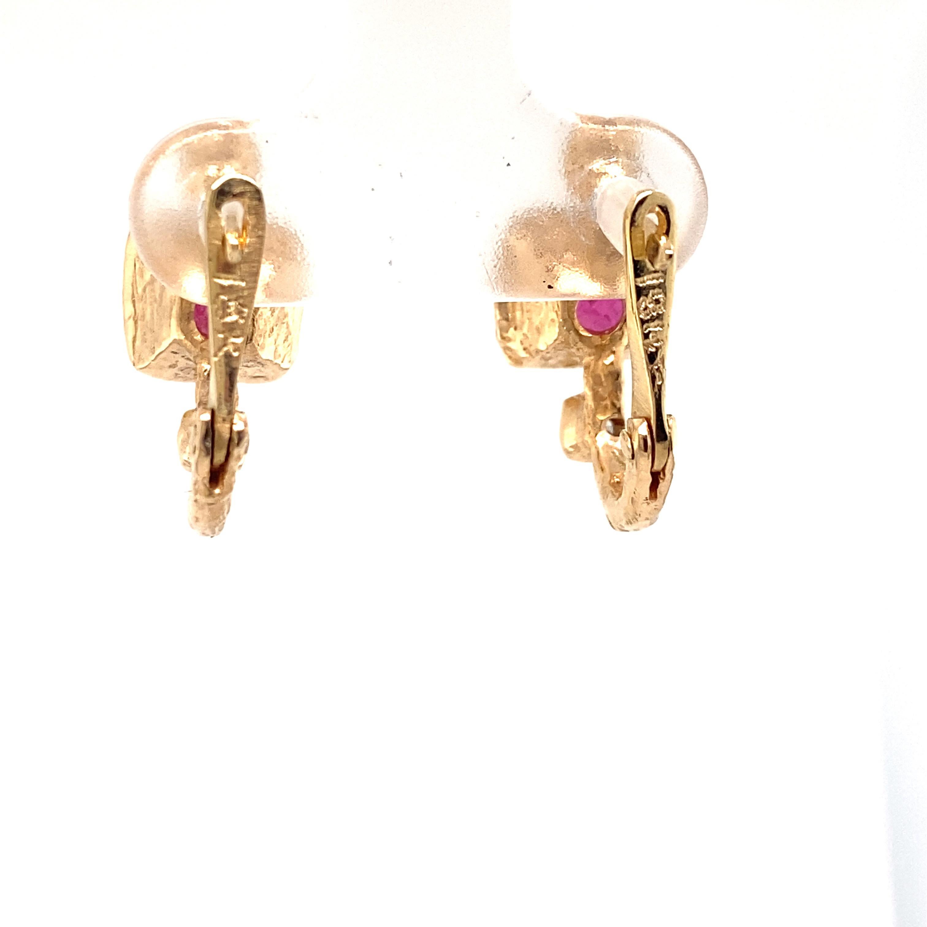 Pink Tourmaline Lever-Back Drop Earrings with Diamond Accents in 18K Yellow Gold 4