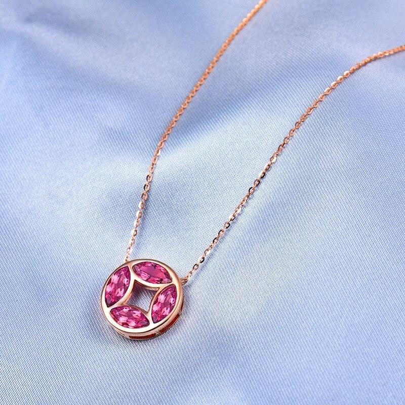 Contemporary Pink Tourmaline Necklace 18 Karat Rose Gold For Sale