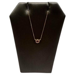Pink Tourmaline Necklace in 14kt Yellow Gold - 0.12ctw, Adjustable 16-18", New