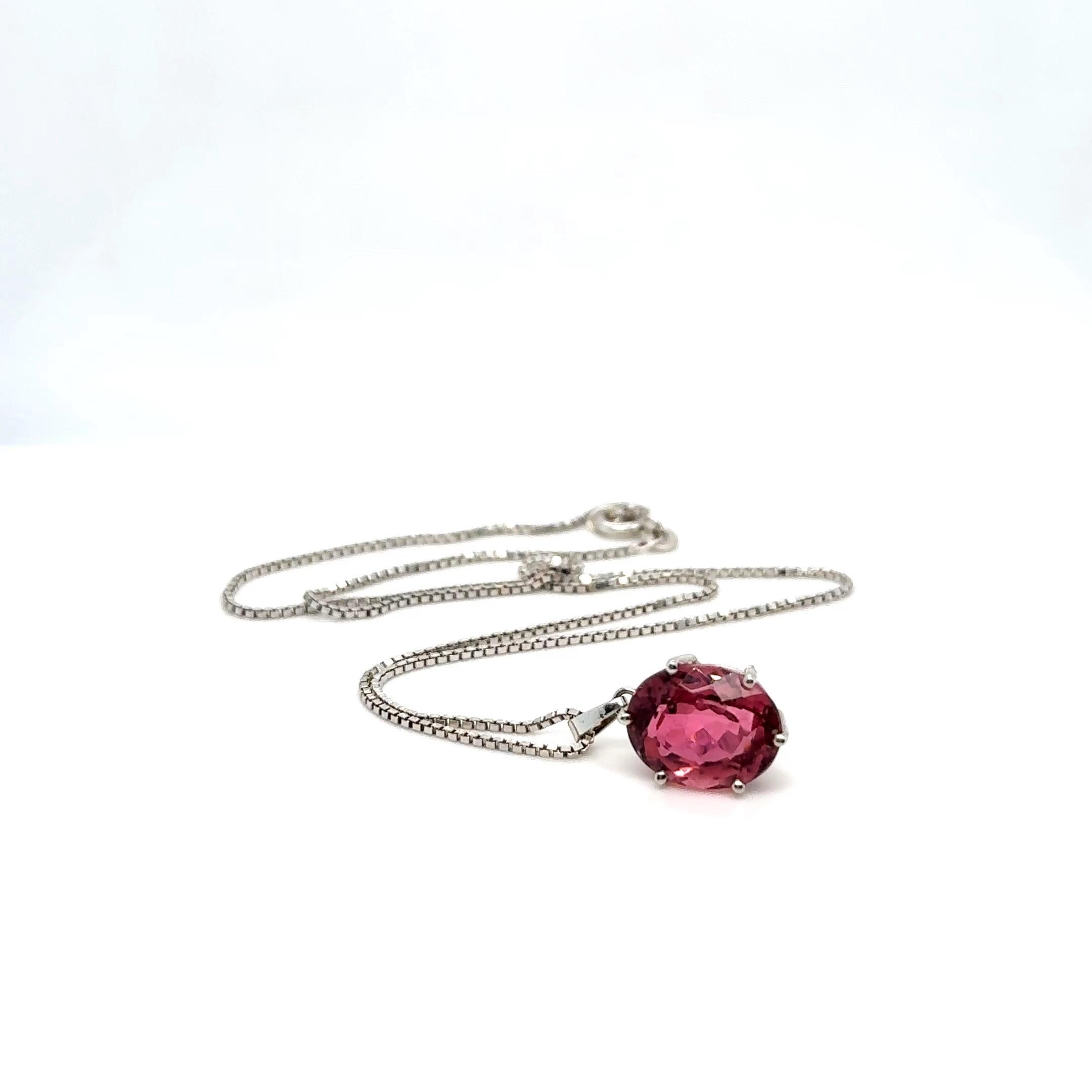 Rosa Turmalin-Halskette aus 18 Karat Weißgold von Bucherer im Angebot 7