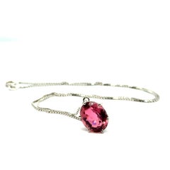 Pink Tourmaline Necklace in 18K White Gold by Bucherer