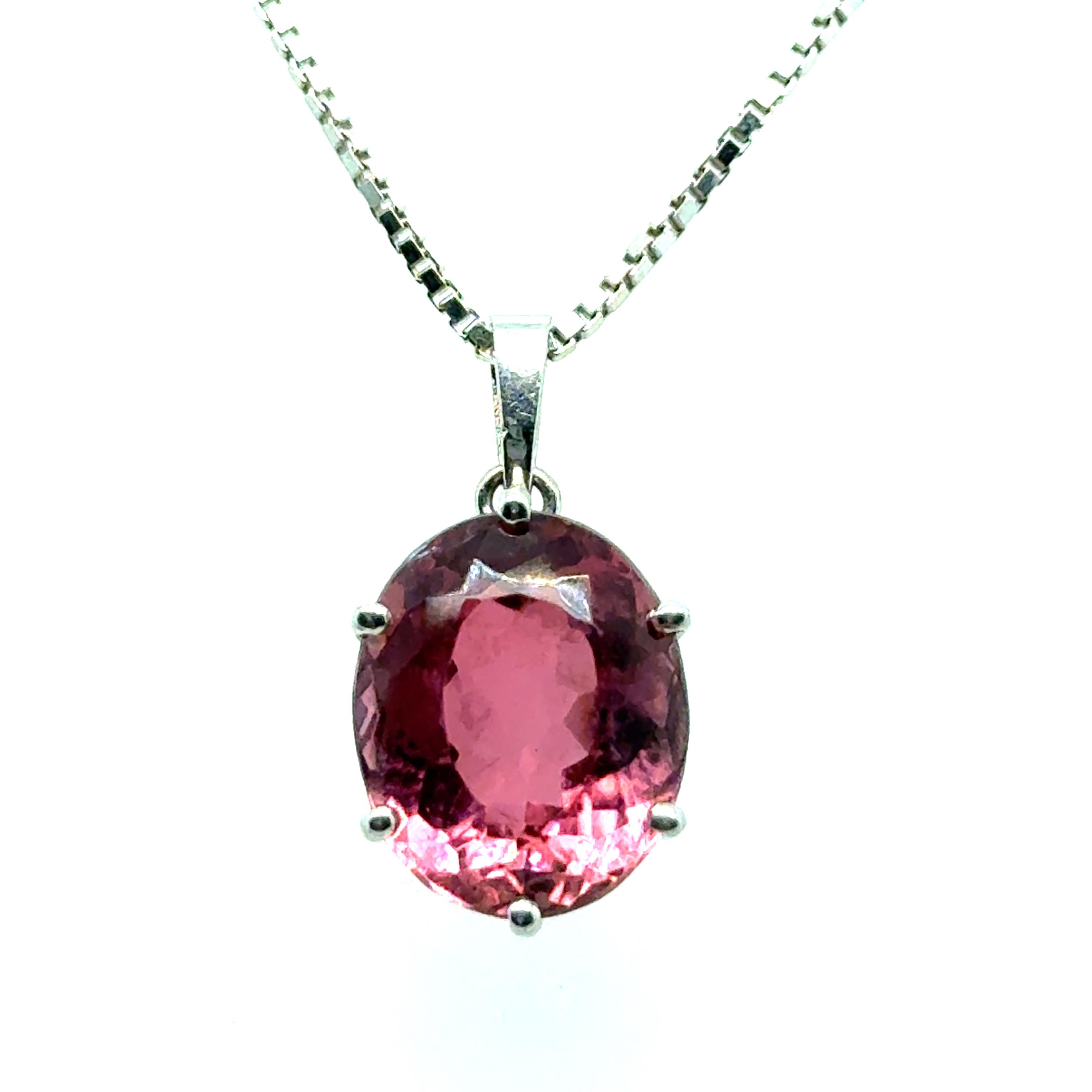 Rosa Turmalin-Halskette aus 18 Karat Weißgold von Bucherer (Moderne) im Angebot