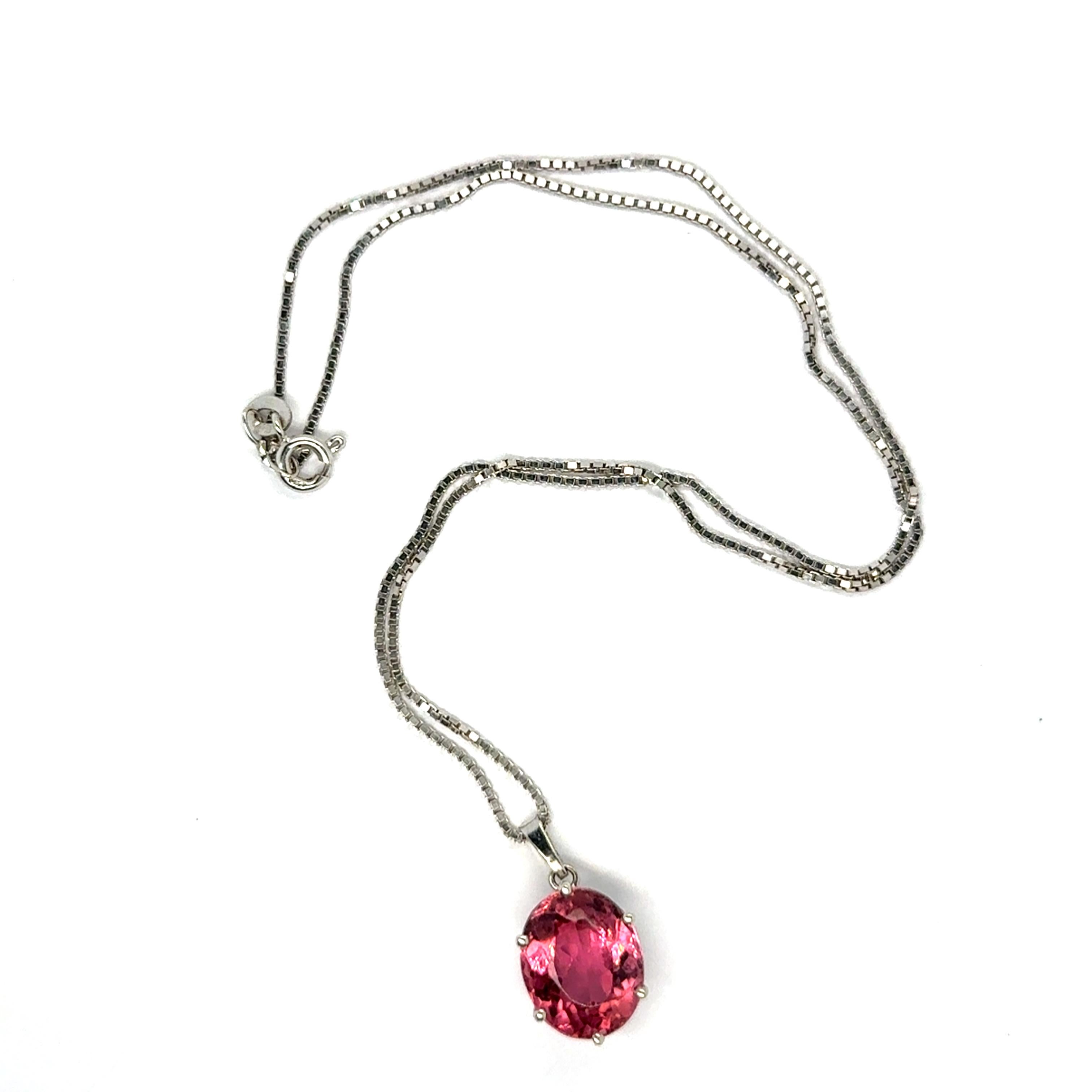 Rosa Turmalin-Halskette aus 18 Karat Weißgold von Bucherer für Damen oder Herren im Angebot