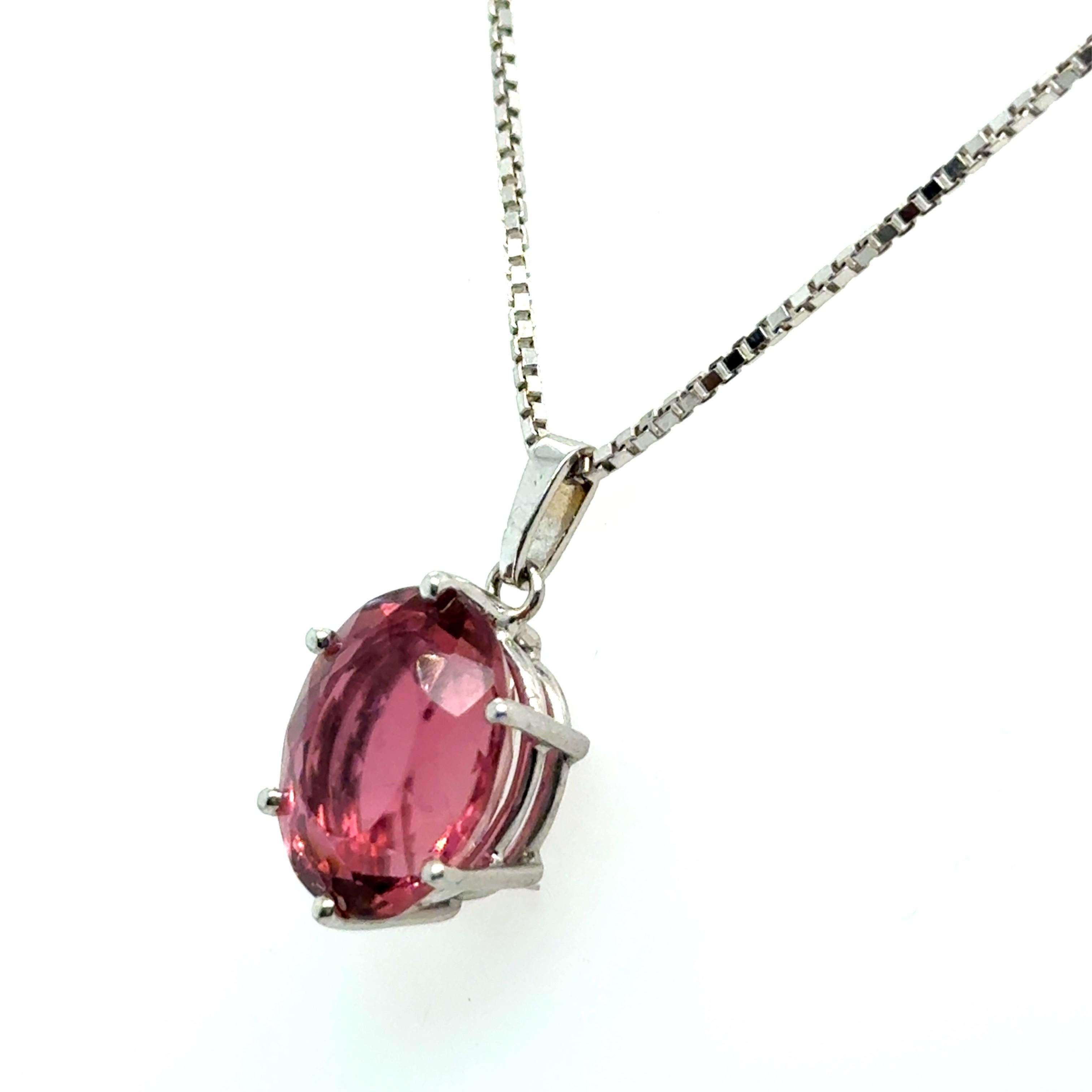 Rosa Turmalin-Halskette aus 18 Karat Weißgold von Bucherer im Angebot 2