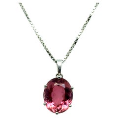 Pink Tourmaline Necklace in 18K White Gold by Bucherer