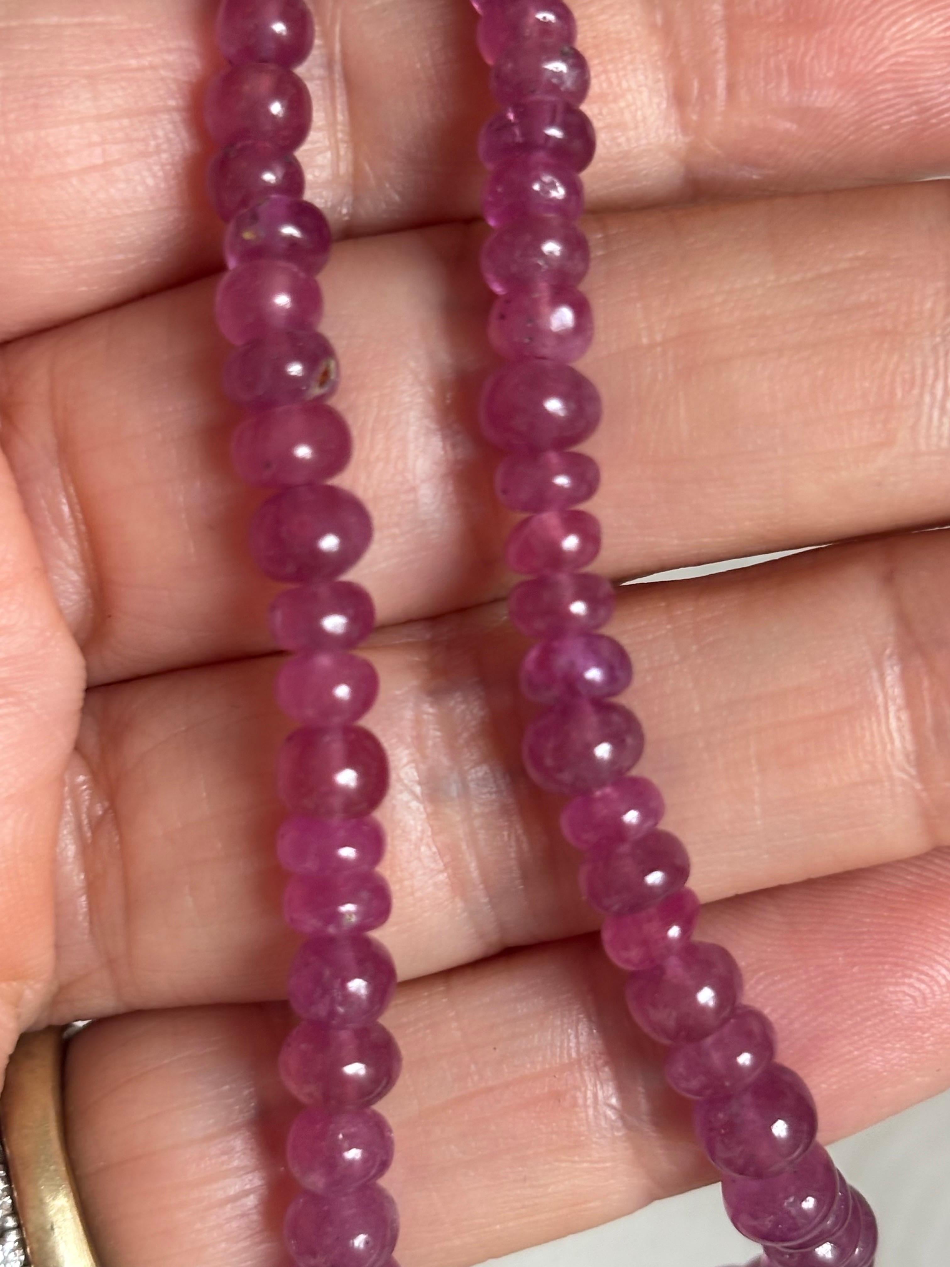 Perlina Collana di tormalina rosa con oro 14k in vendita