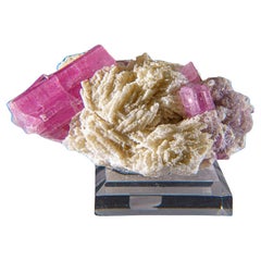 Pink Tourmaline on Albite from Nuristan Province, Afghanistan