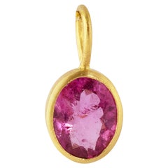 Ico & the Bird Fine Jewelry Pink Tourmaline 22k Gold Oval Pendant