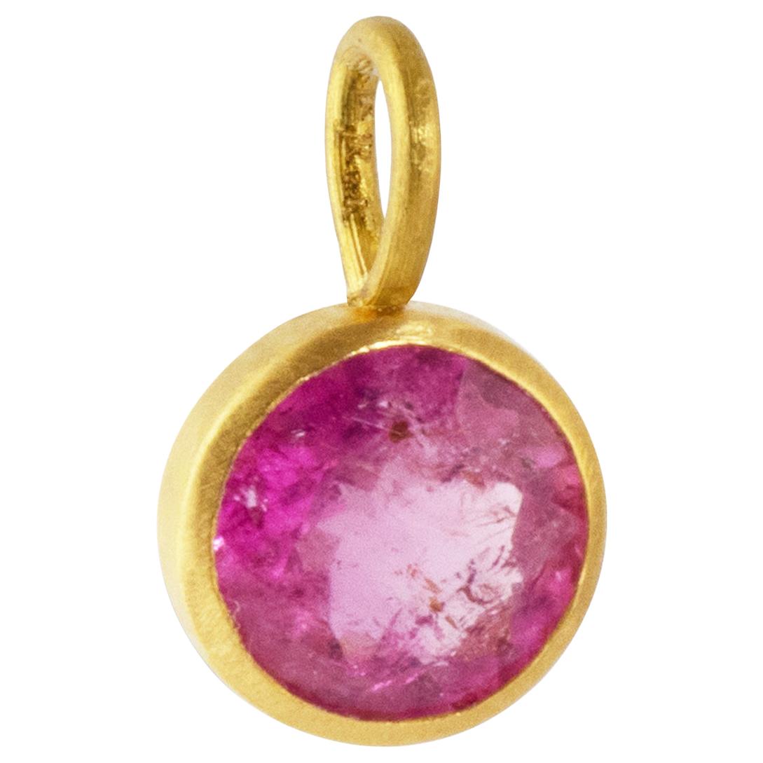 Ico & the Bird Fine Jewelry Pink Tourmaline 22k Gold Pendant