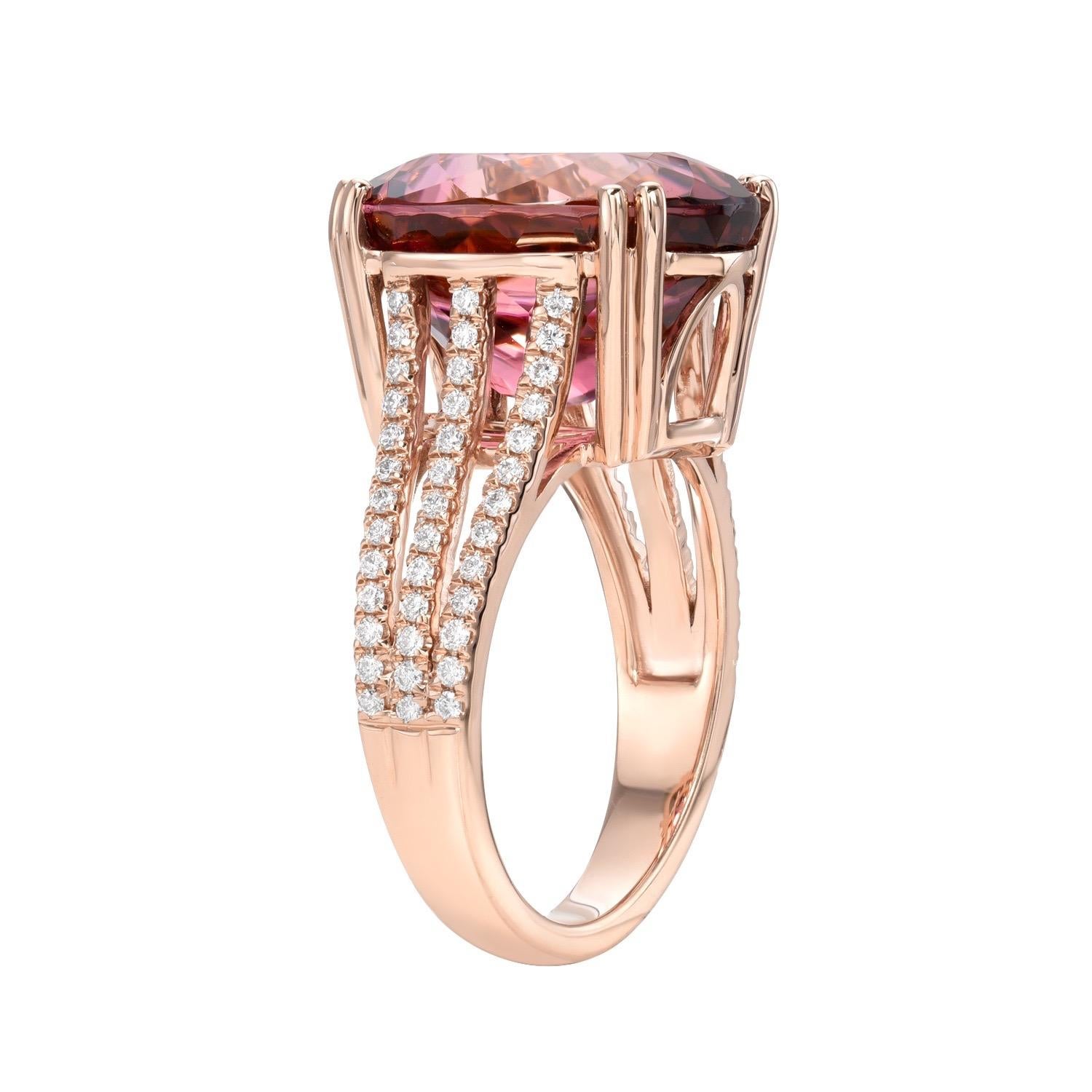 oval pink tourmaline ring