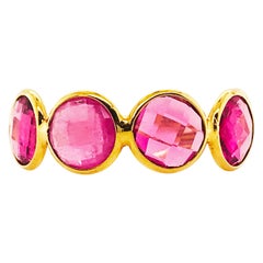 Pink Tourmaline Ring, Adjustable Ring 18 Karat Gold 2.75 Carat Gemstone Band