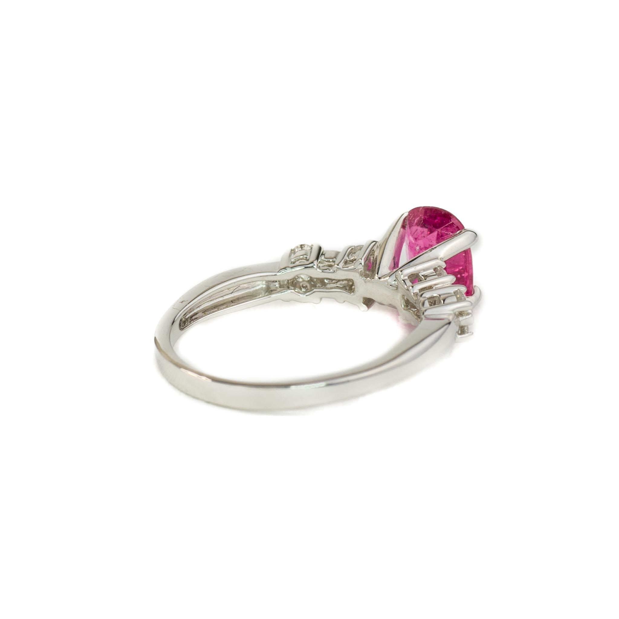 Oval Cut Pink Tourmaline Ring For Sale