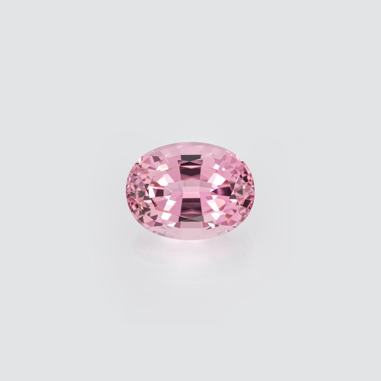 Modern Pink Tourmaline Ring Gem 11.35 Carat Oval Loose Unset Gemstone