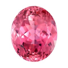 Bague en tourmaline rose 29,79 carats, pierre précieuse de taille ovale