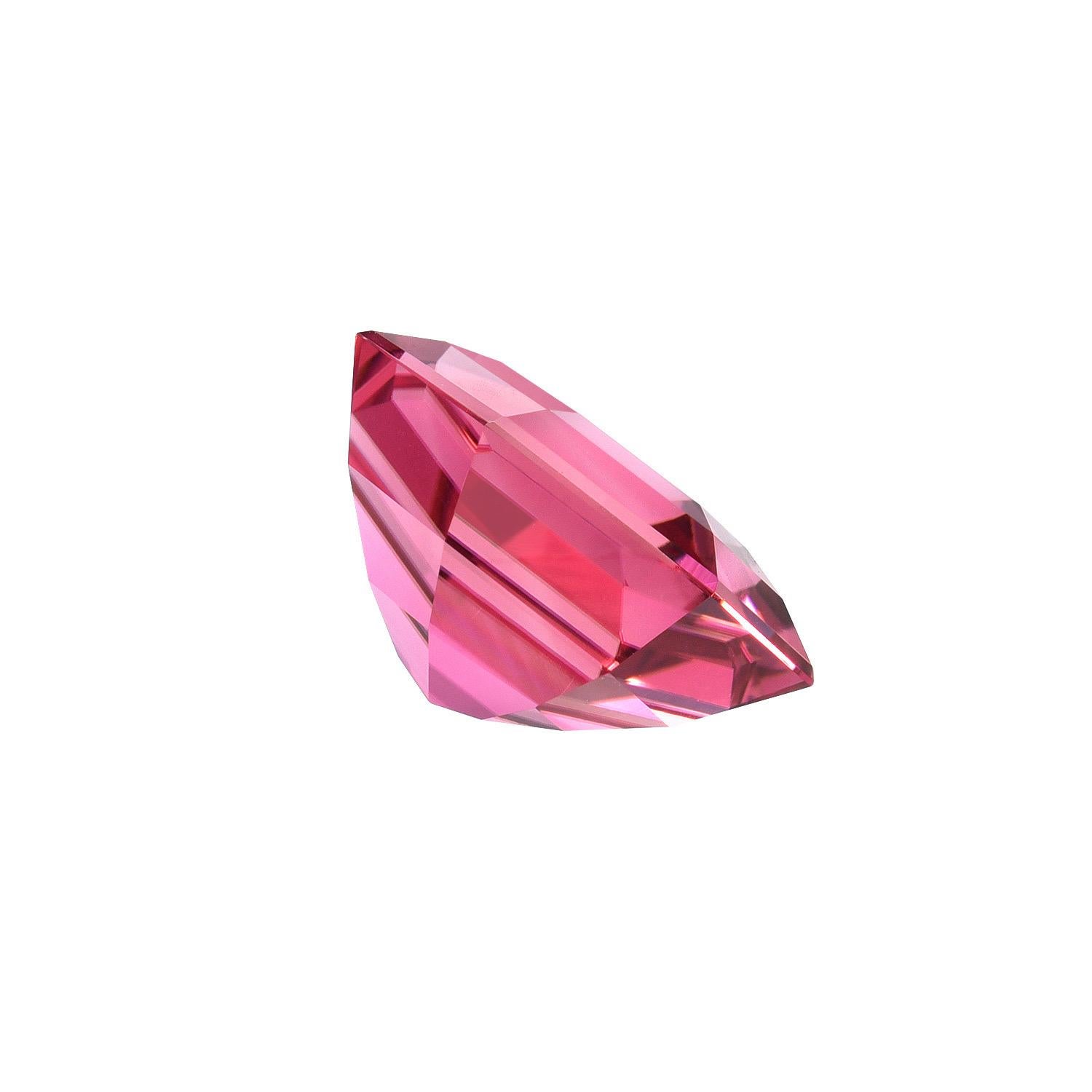 Contemporary Pink Tourmaline Ring Gem 5.50 Carat Hexagon For Sale