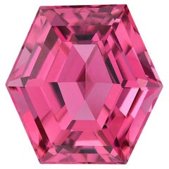 Pink Tourmaline Ring Gem 5.50 Carat Hexagon