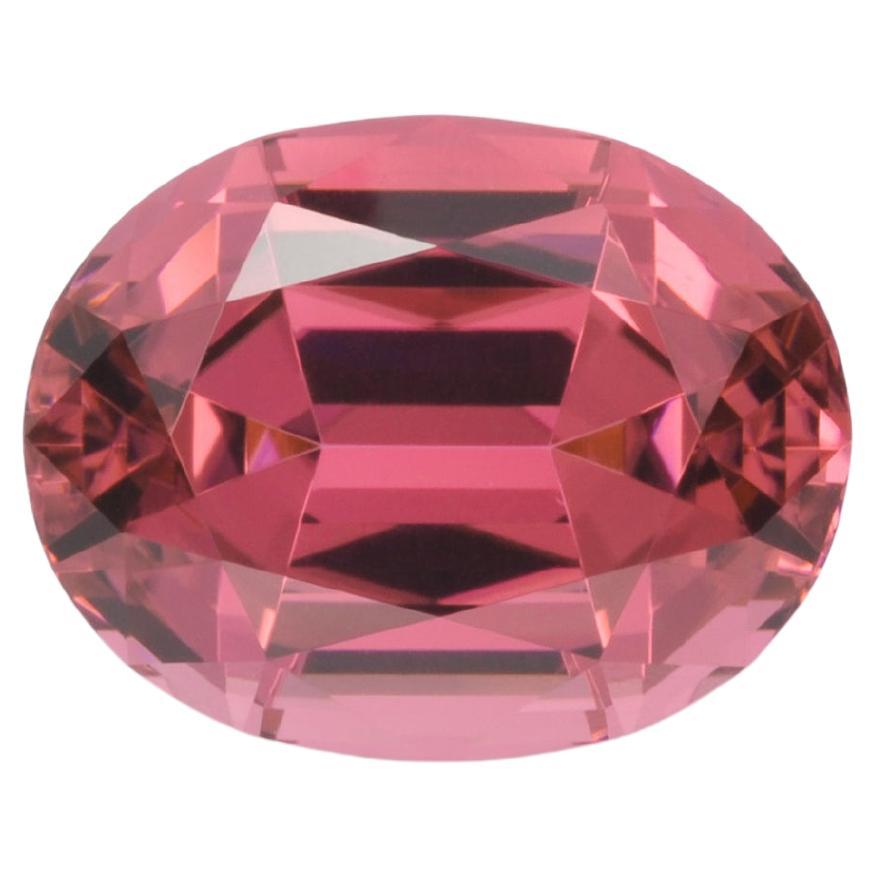 Bague en tourmaline rose de 9,55 carats, pierre précieuse ovale non montée
