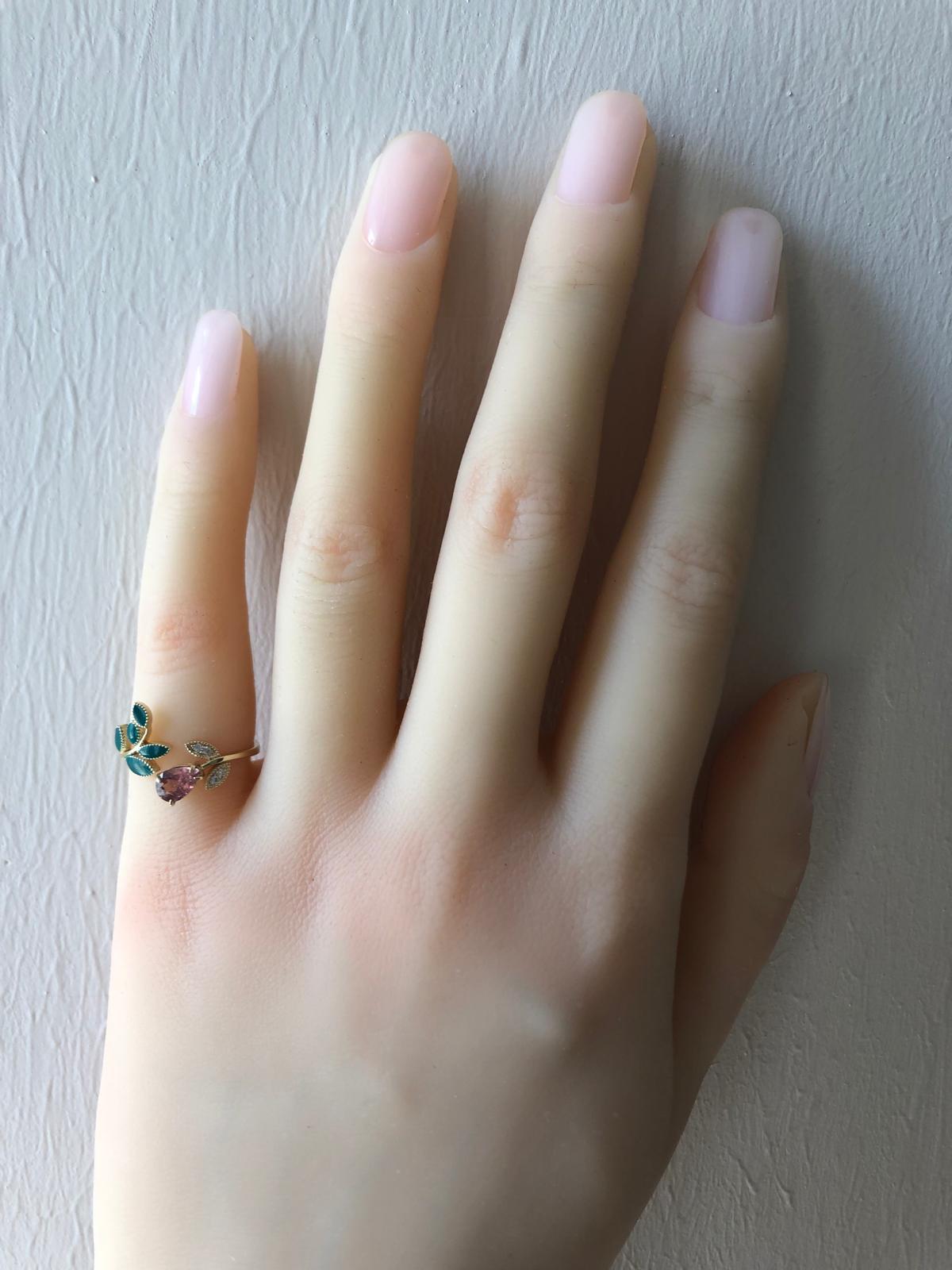 in vendita:  Anello con tormalina rosa in oro 14k, anello con tormalina in oro 10