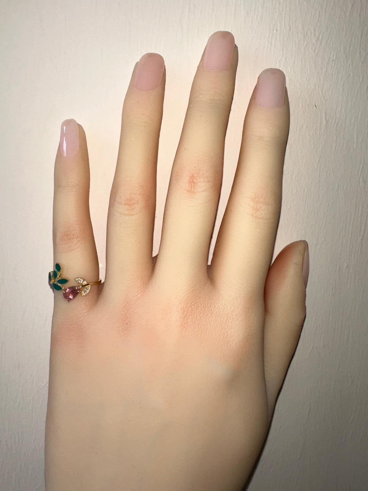 in vendita:  Anello con tormalina rosa in oro 14k, anello con tormalina in oro 11