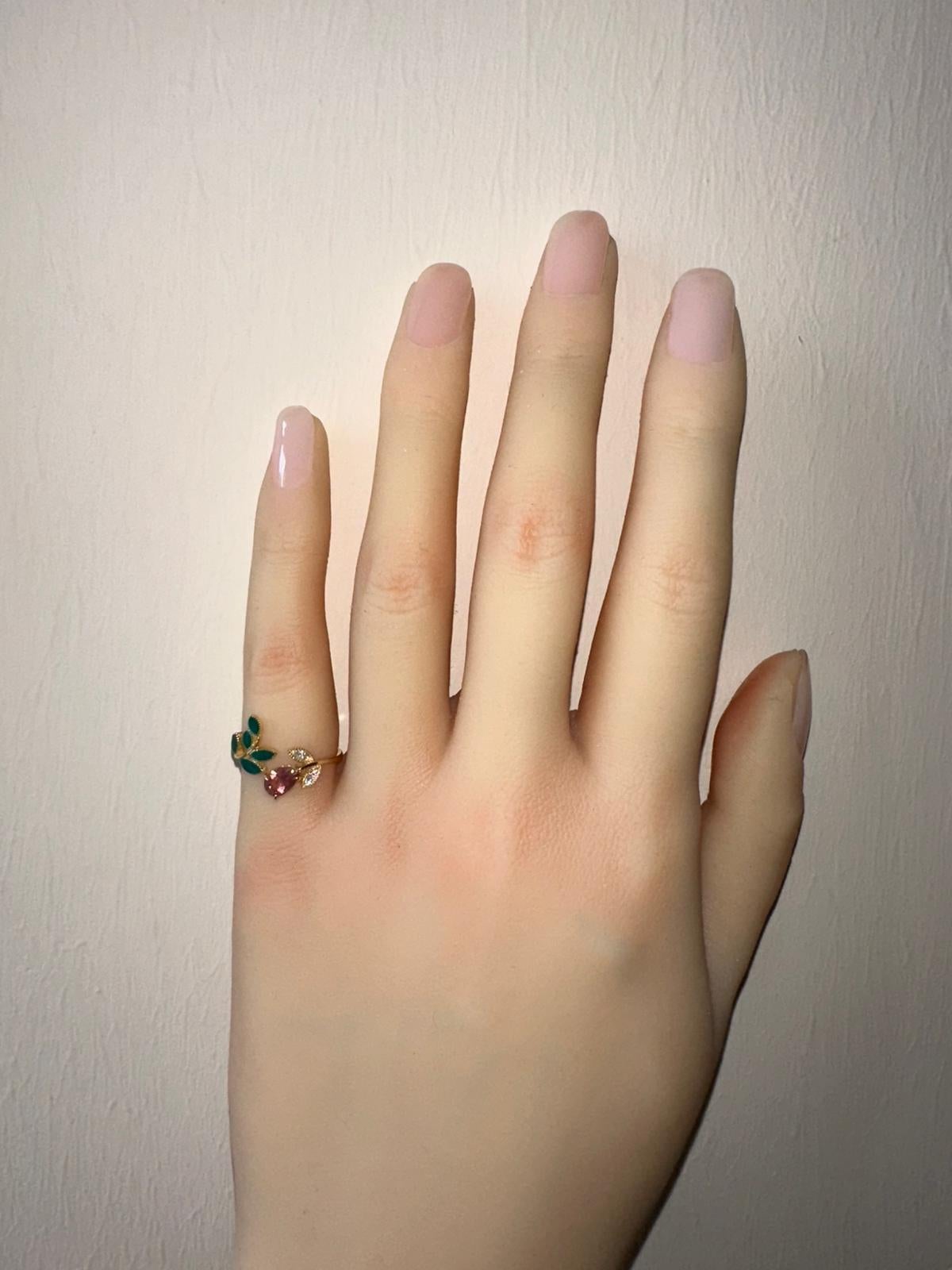 in vendita:  Anello con tormalina rosa in oro 14k, anello con tormalina in oro 12