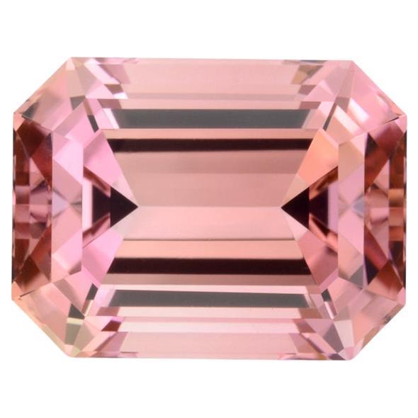 Pink Tourmaline Ring Loose Gemstone 4.68 Carat Emerald Cut Unmounted Gem For Sale