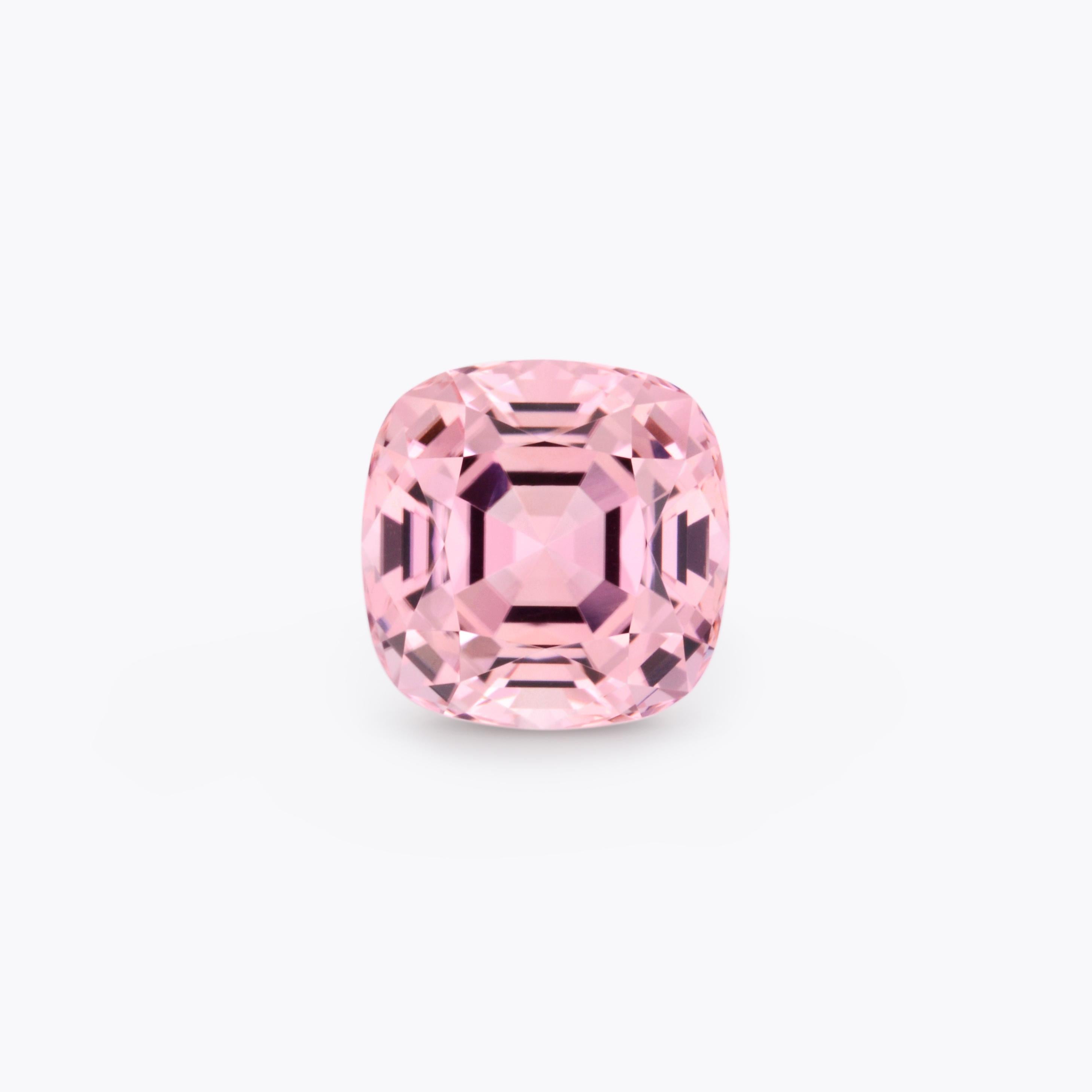 Contemporary Pink Tourmaline Ring Loose Stone 7.46 Carat Cushion Unmounted Gemstone