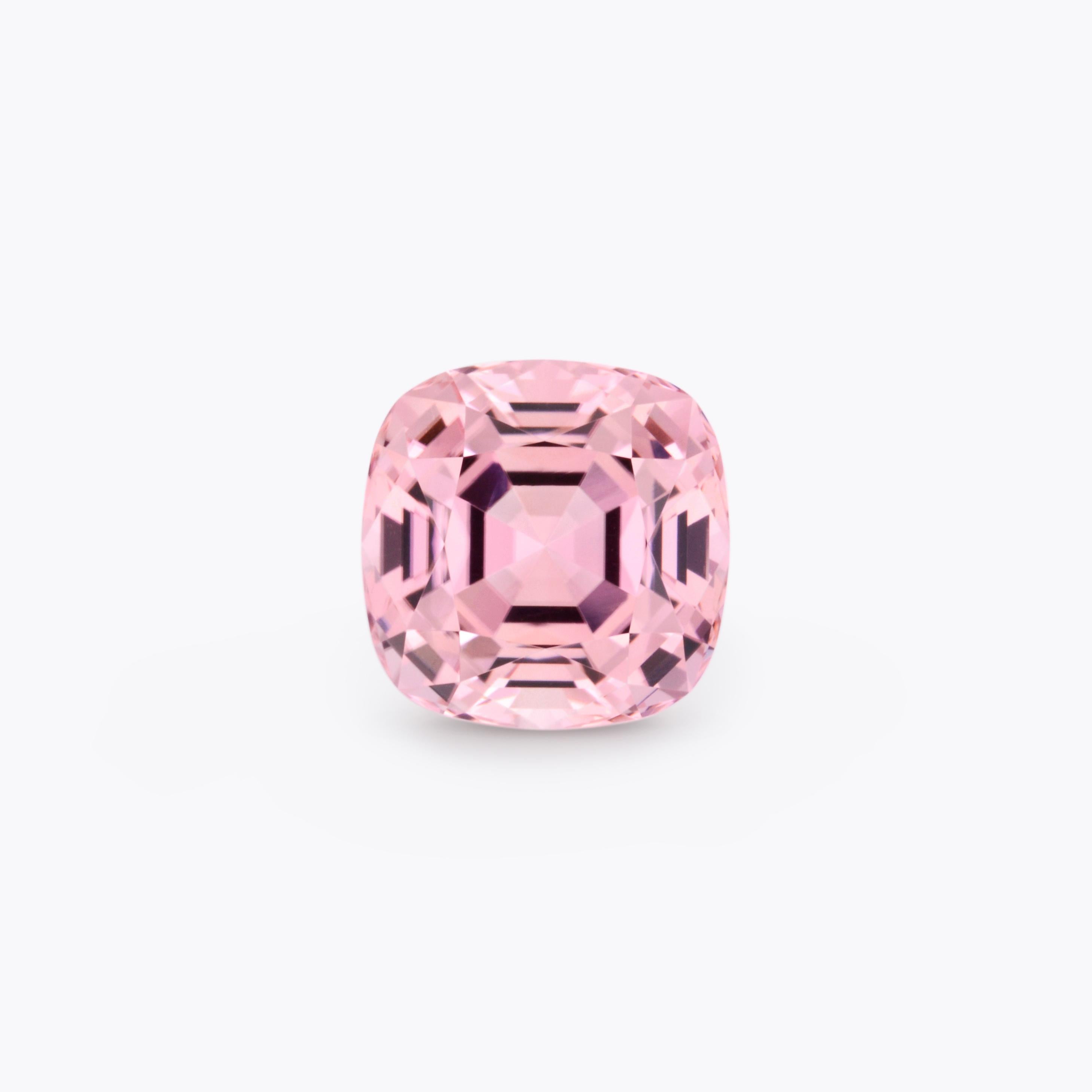 Cushion Cut Pink Tourmaline Ring Loose Stone 7.46 Carat Cushion Unmounted Gemstone