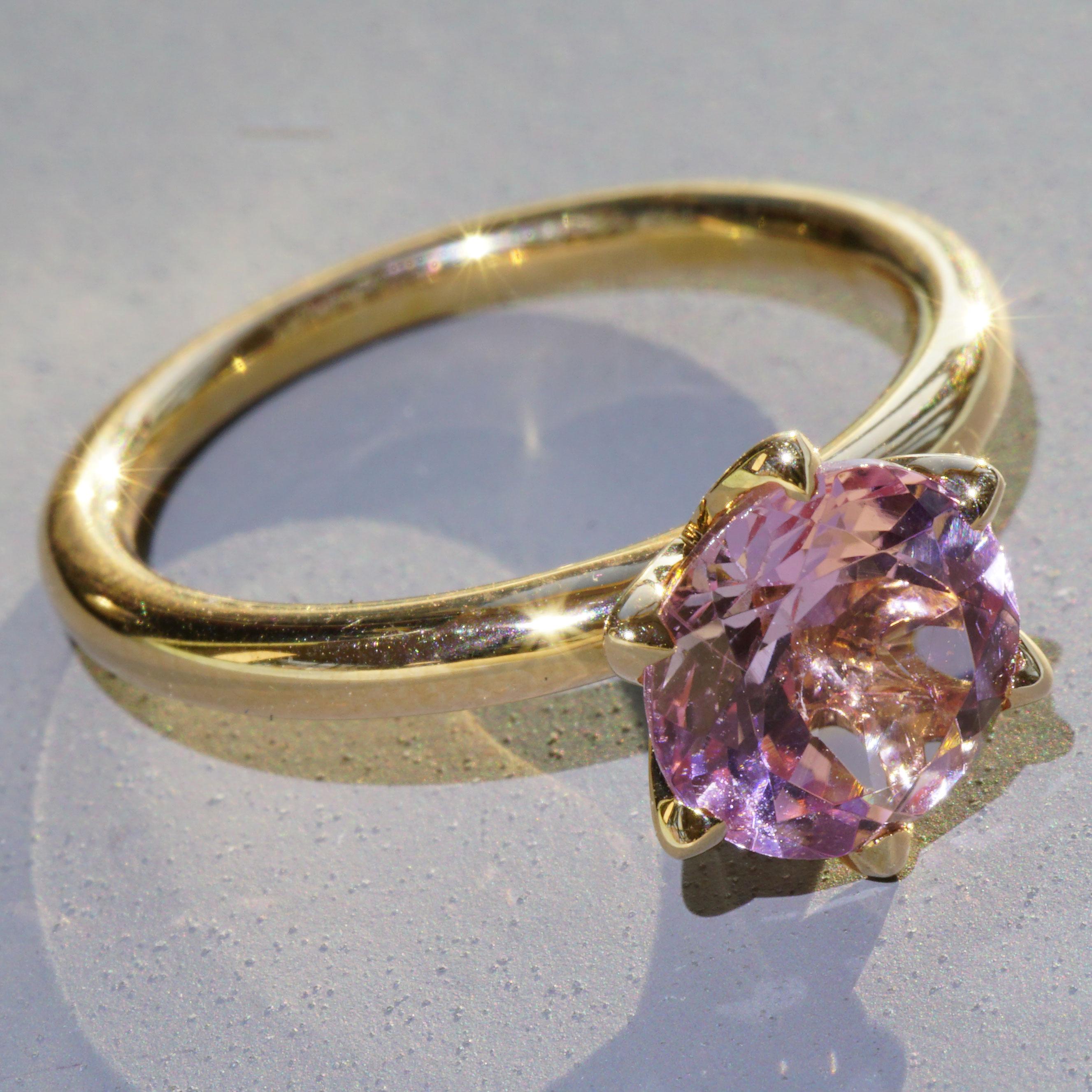 Pink Tourmaline Ring made in Italy Valenza  finest Goldsmith´s Work Bestseller For Sale 8