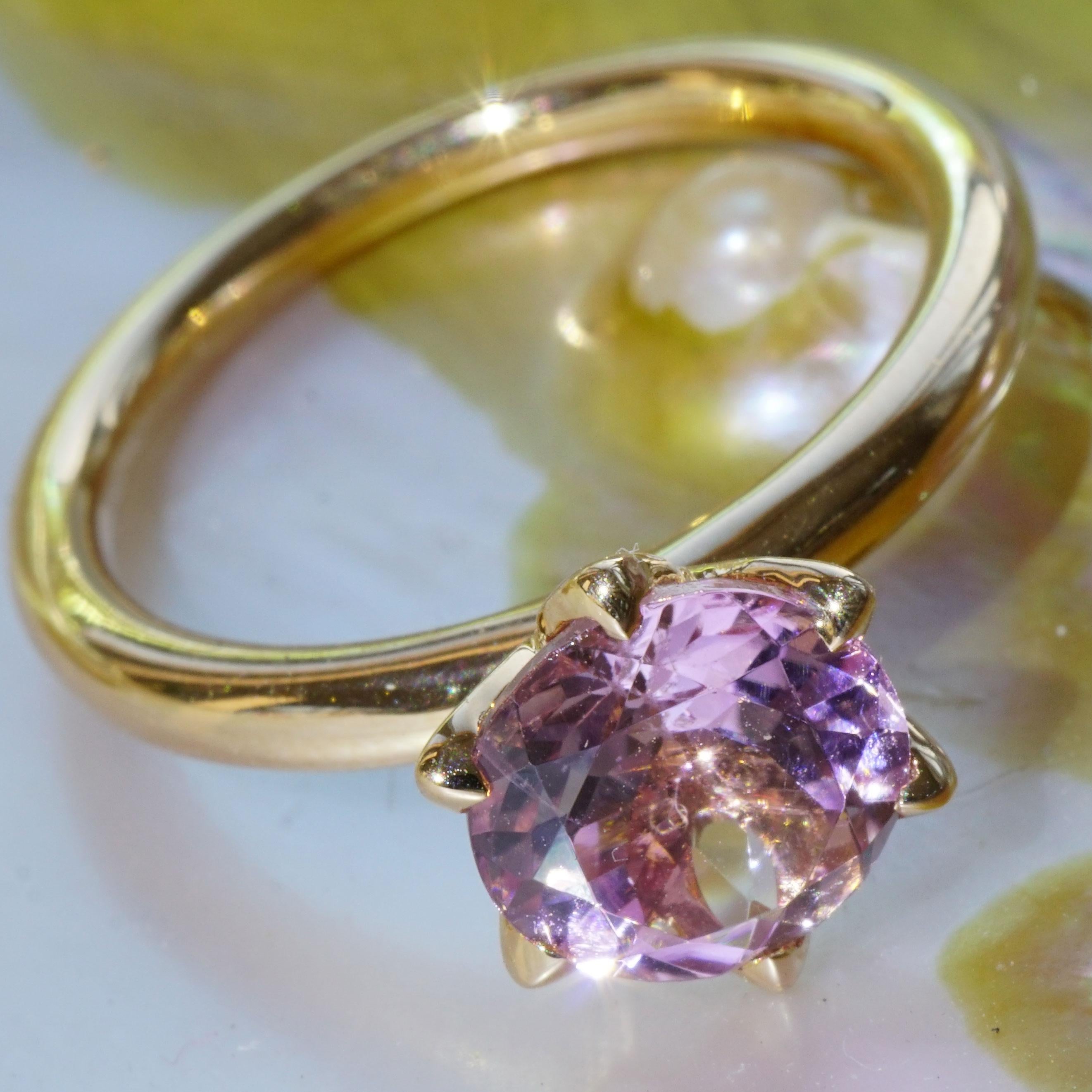 Pink Tourmaline Ring made in Italy Valenza  finest Goldsmith´s Work Bestseller For Sale 9