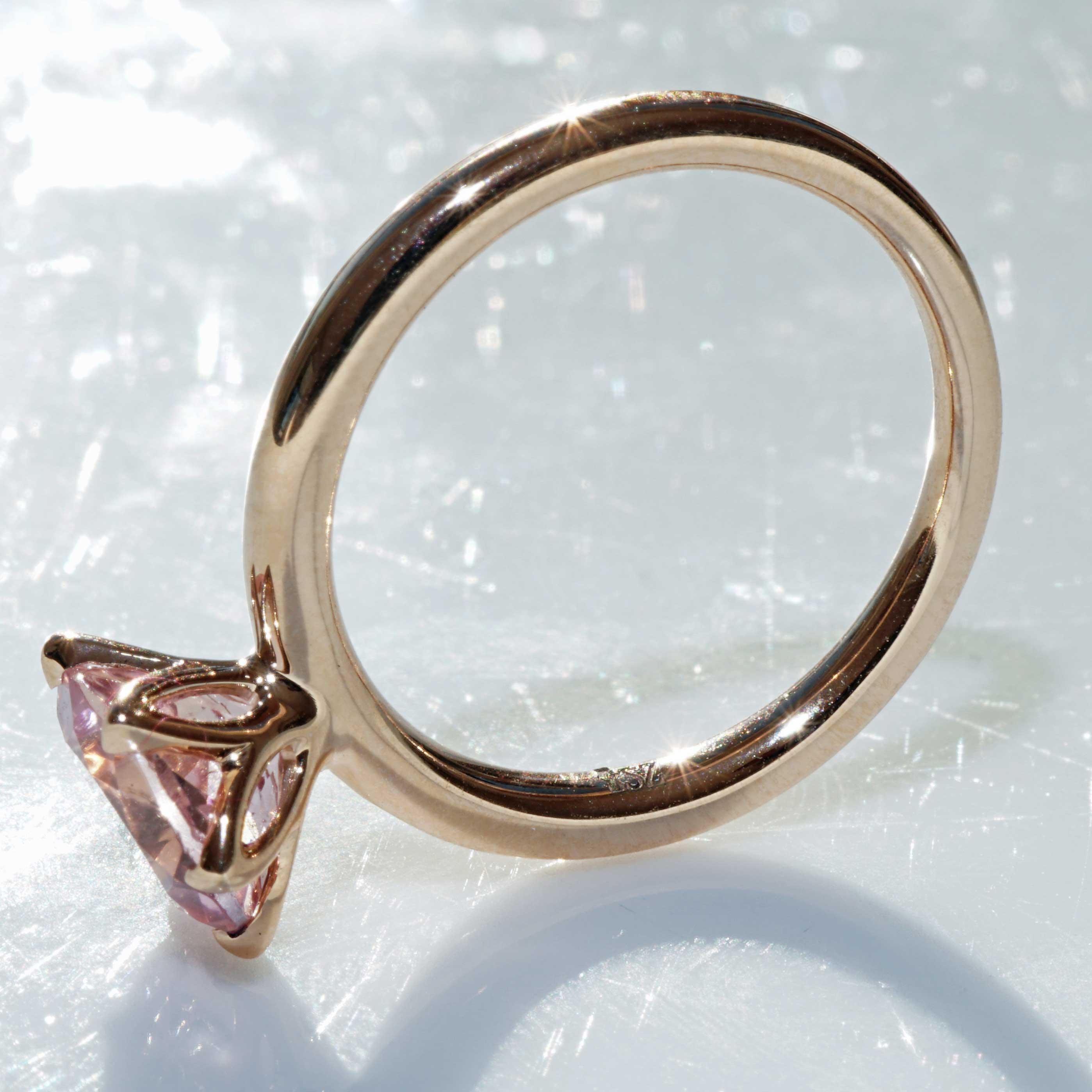 Cushion Cut Pink Tourmaline Ring made in Italy Valenza  finest Goldsmith´s Work Bestseller For Sale