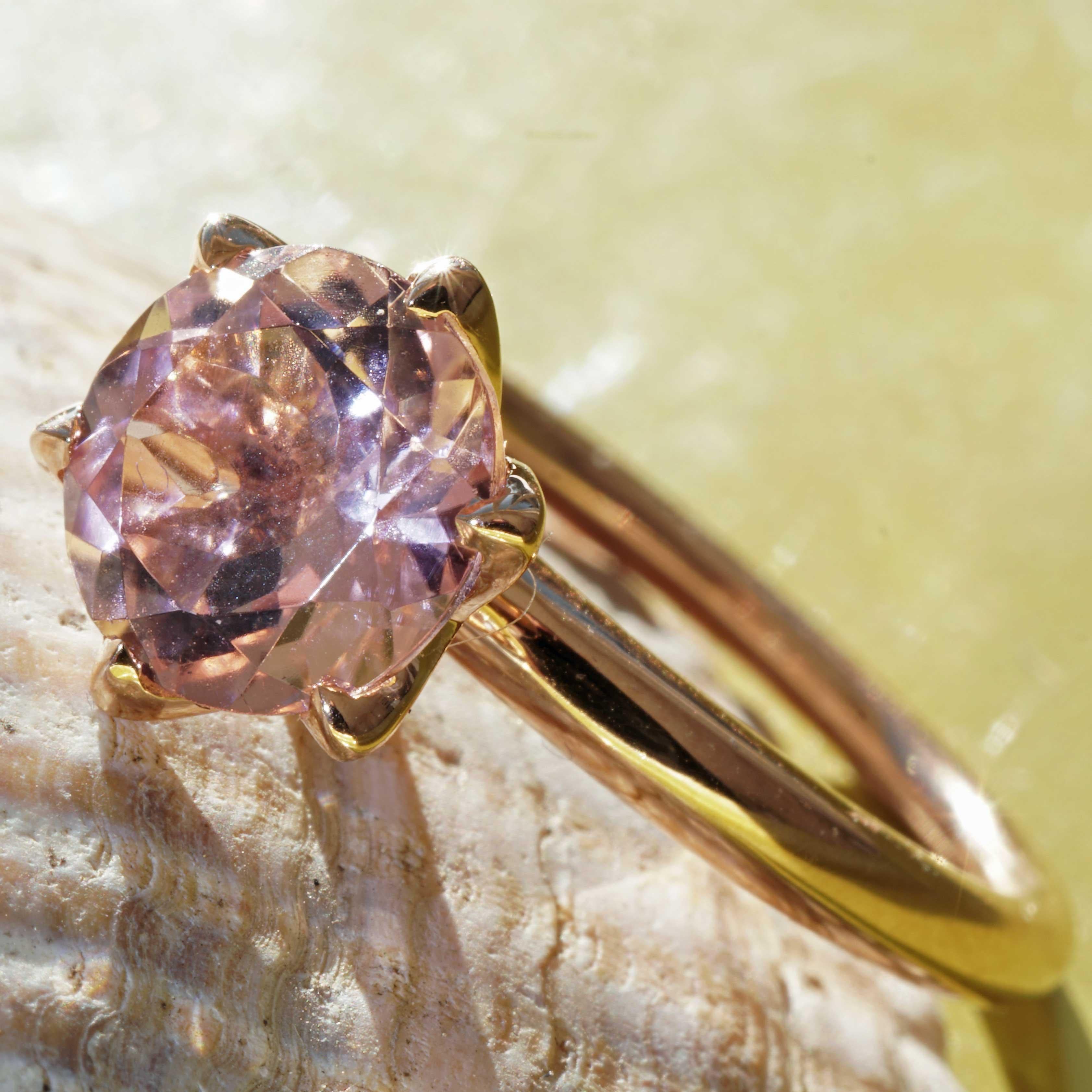 Pink Tourmaline Ring made in Italy Valenza  finest Goldsmith´s Work Bestseller For Sale 4
