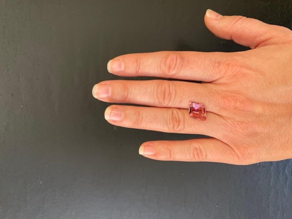 Contemporary Pink Tourmaline Ring Necklace Gem 4.27 Carat Unmounted Kite Shape Loose Gemstone