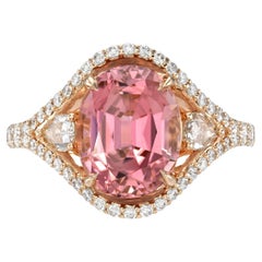 Bague ovale tourmaline rose 4,47 carats