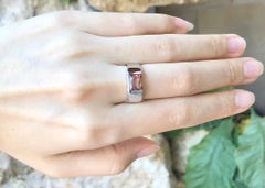 Pink Tourmaline Ring Set in 18 Karat White Gold Settings