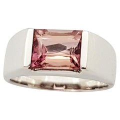 Pink Tourmaline Ring Set in 18 Karat White Gold Settings