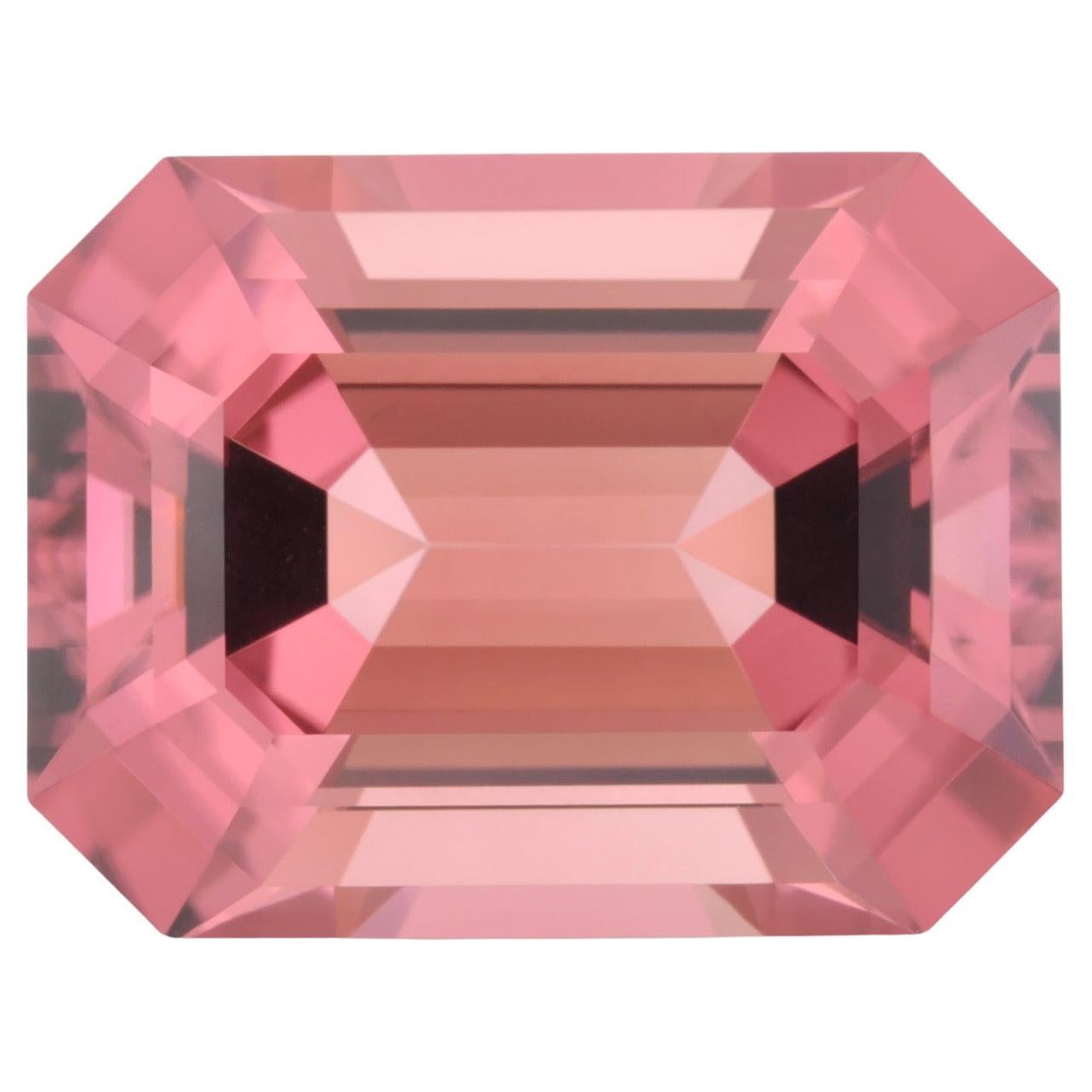 21.22-Carat Pink Tourmaline with Orange Undertones: Rare Gem for Luxury Jewelry For Sale