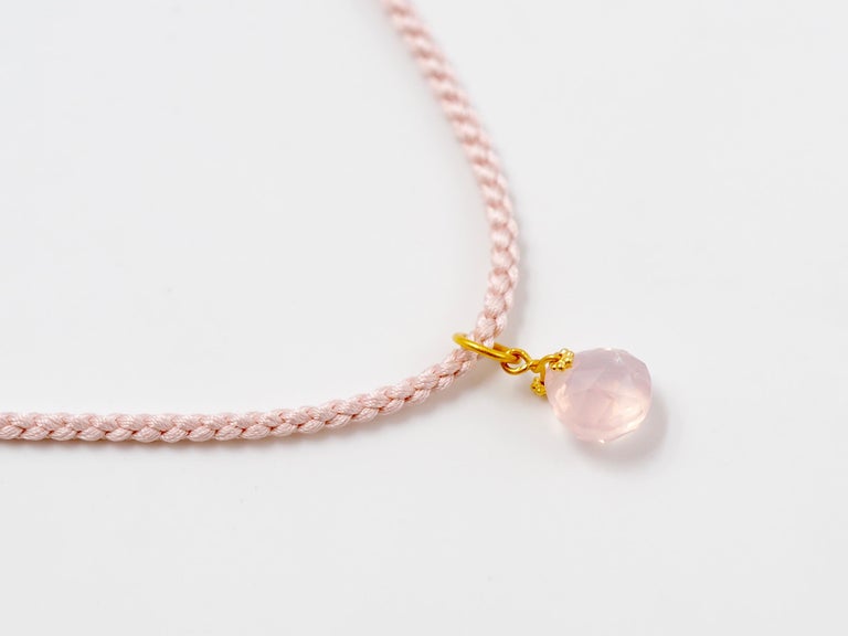 Pink Tourmaline Rose Quartz Pink Opal 22 kt Gold Pendant Necklace For ...