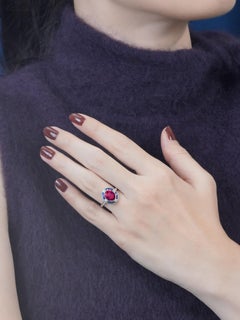 Pink Tourmaline Sapphire Diamond Art Deco Style Target Engagement Ring in 14K