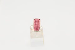 Pink tourmaline silver ring