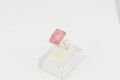 Pink tourmaline silver ring