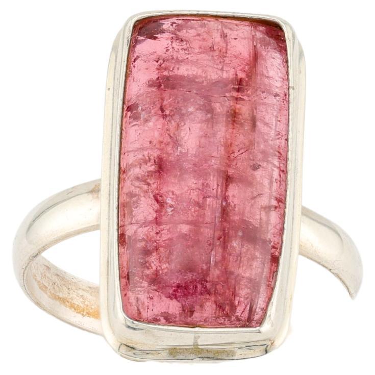 Pink tourmaline silver ring