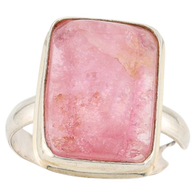 Pink tourmaline silver ring