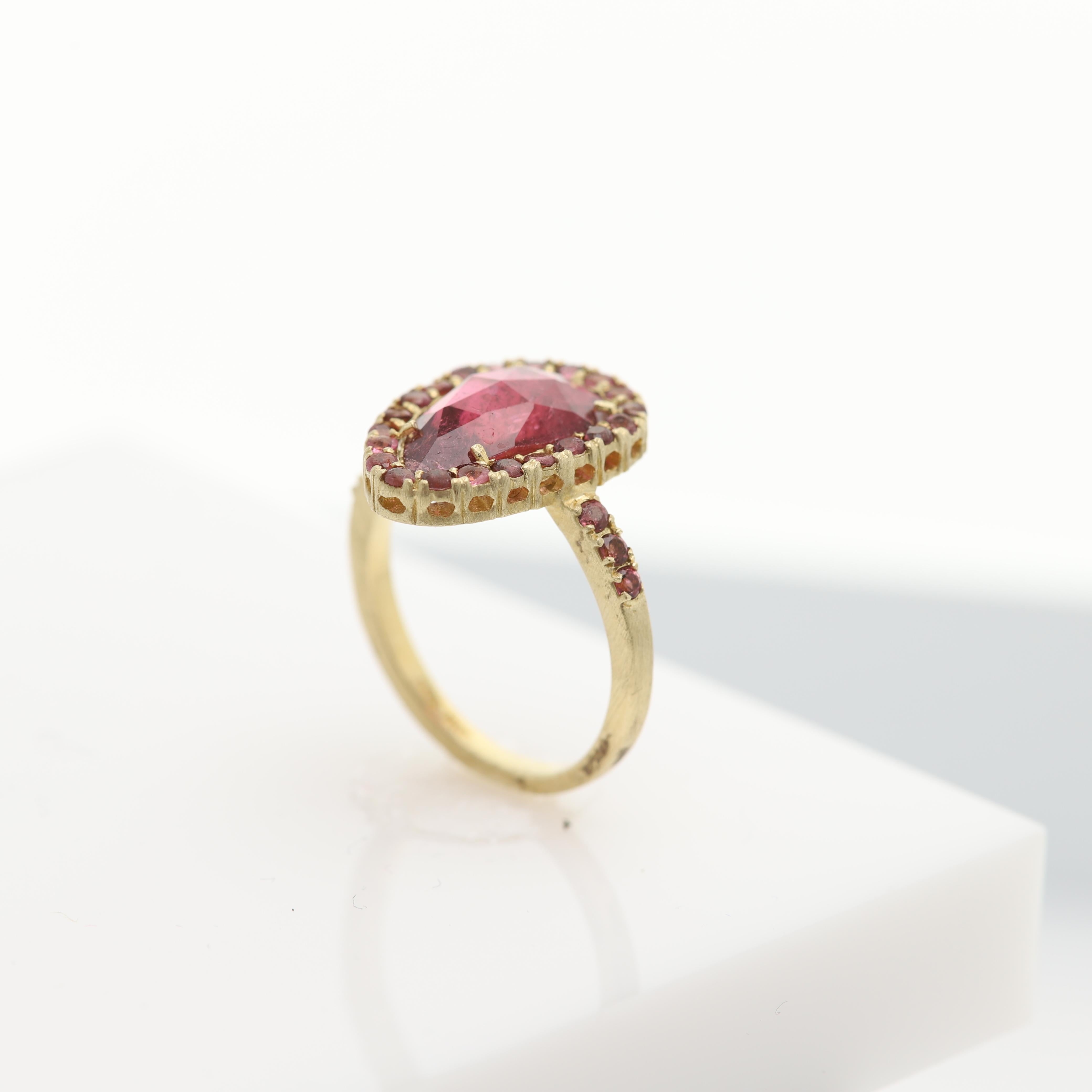 women's pink tourmaline ring