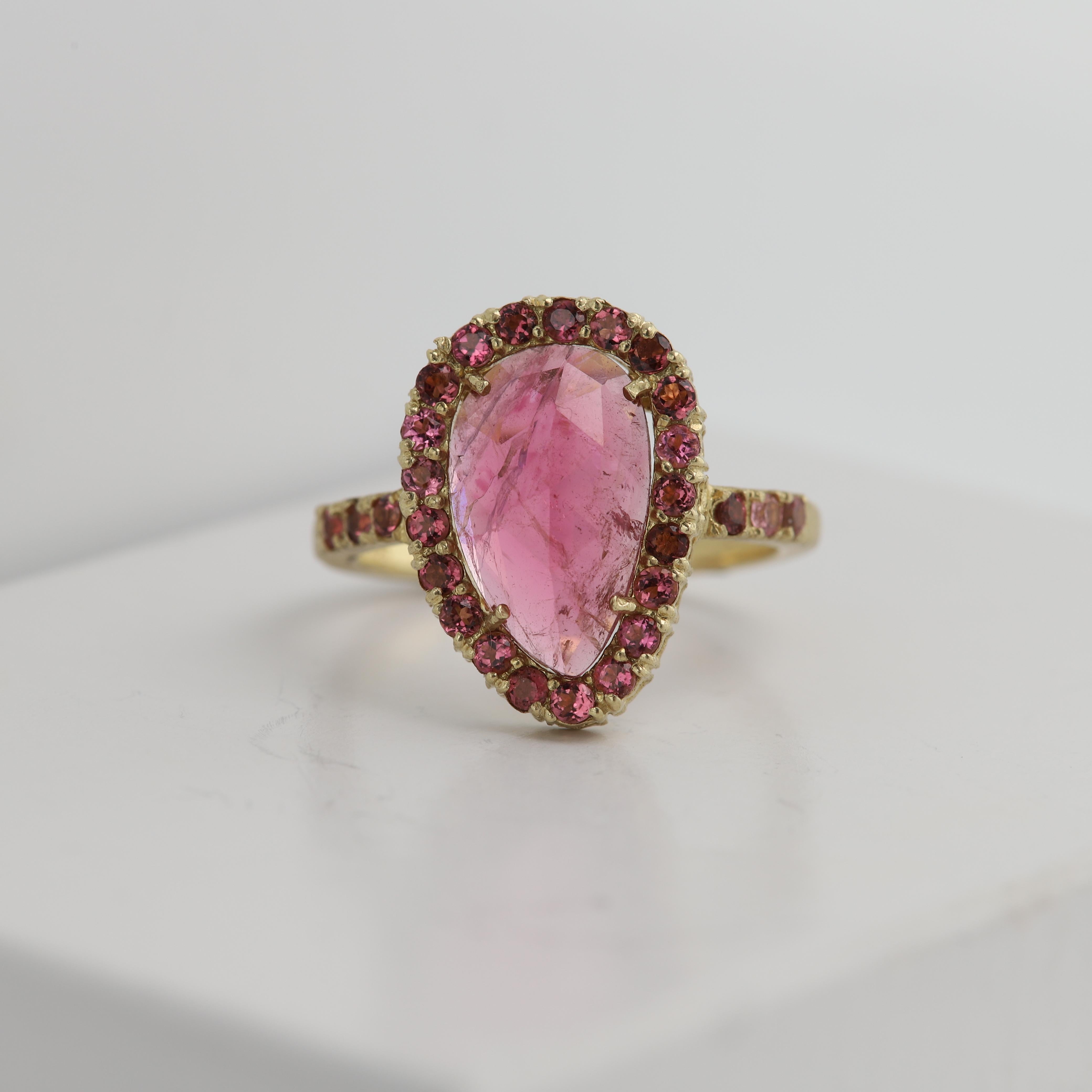 women's pink tourmaline ring