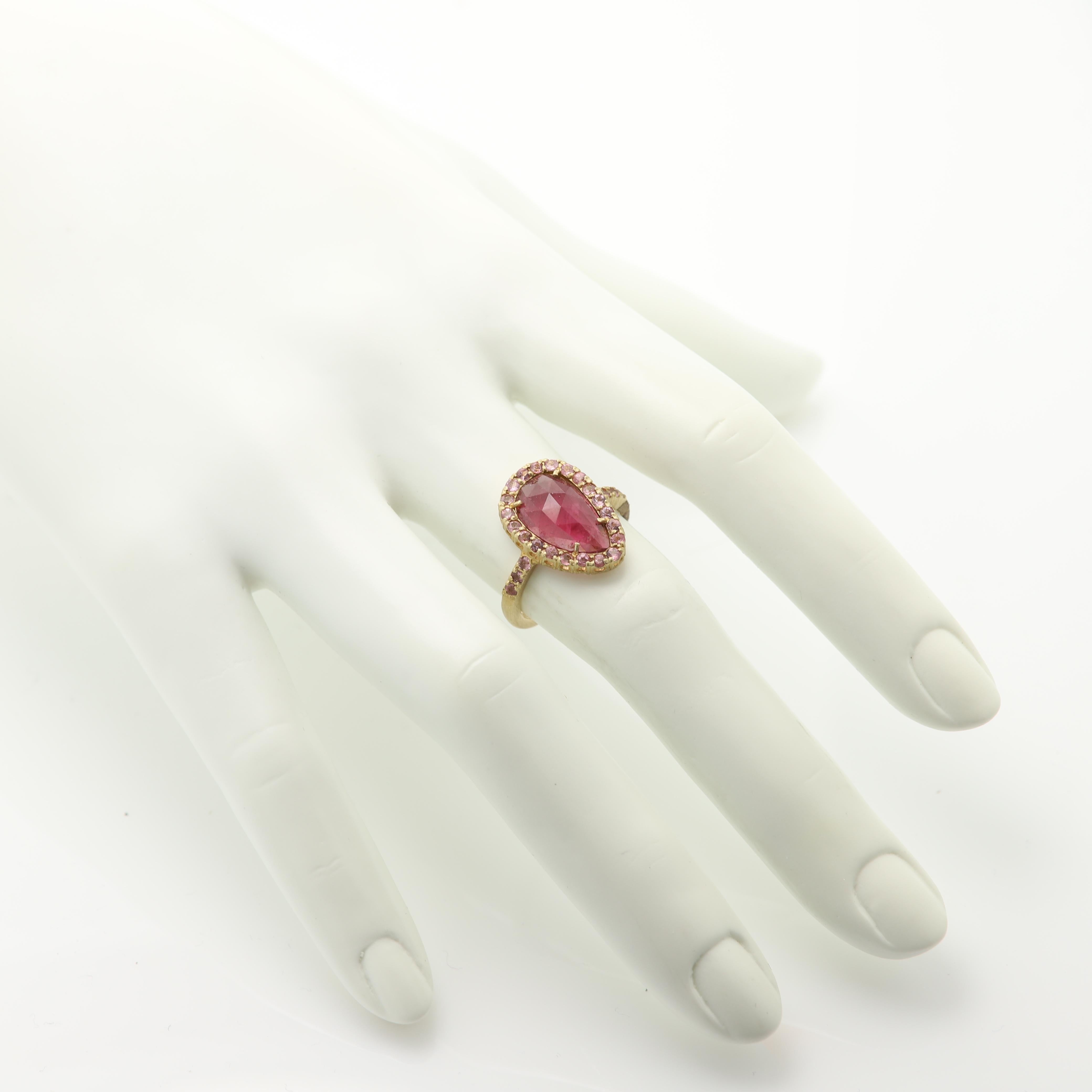 antique pink tourmaline ring