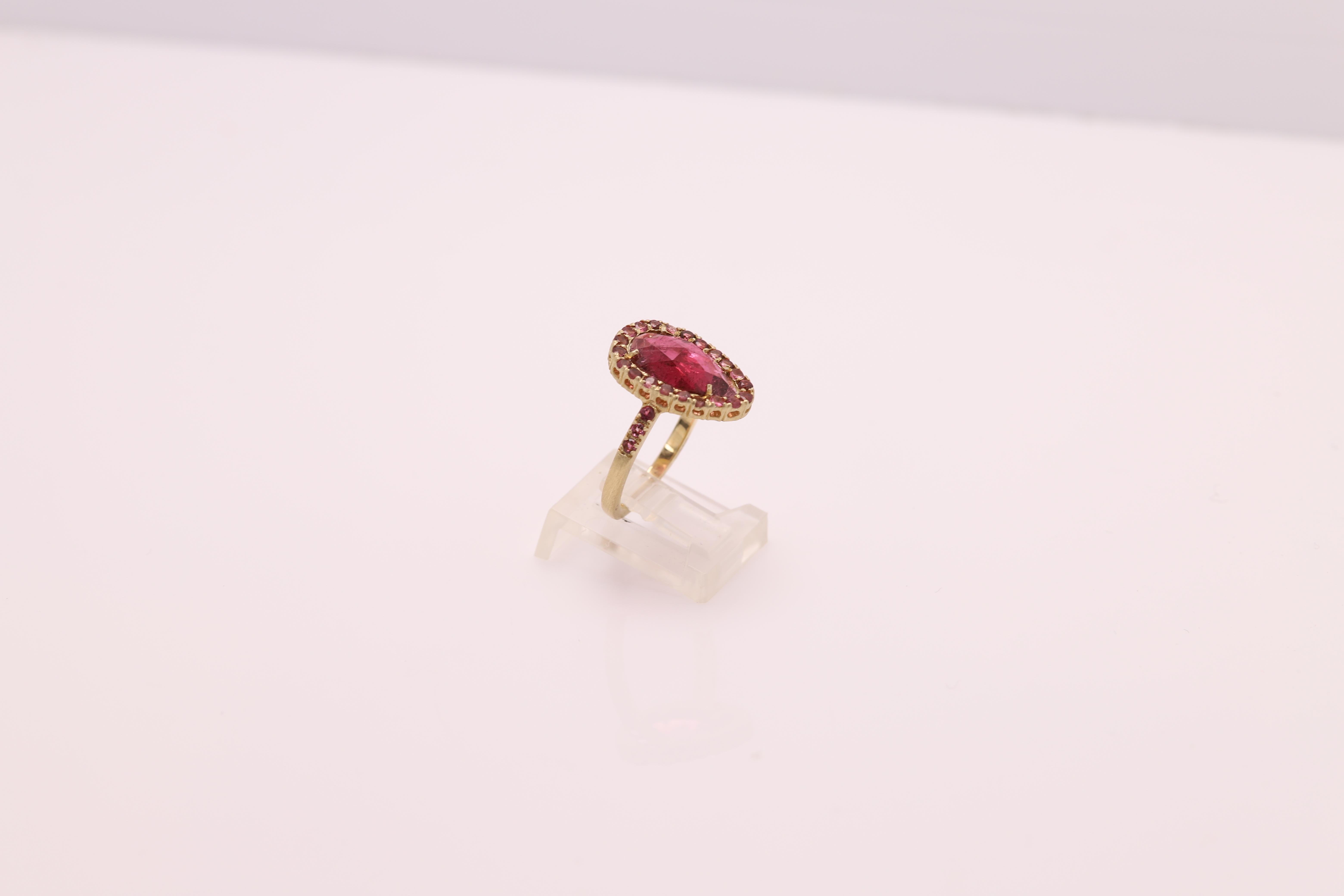 antique pink tourmaline ring
