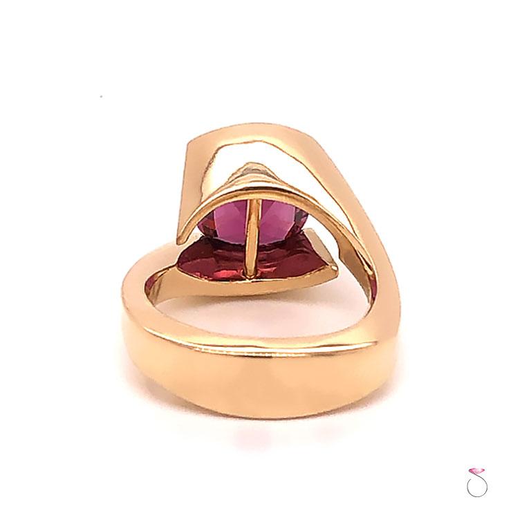 Women's Pink Tourmaline Statement Solitaire Ring