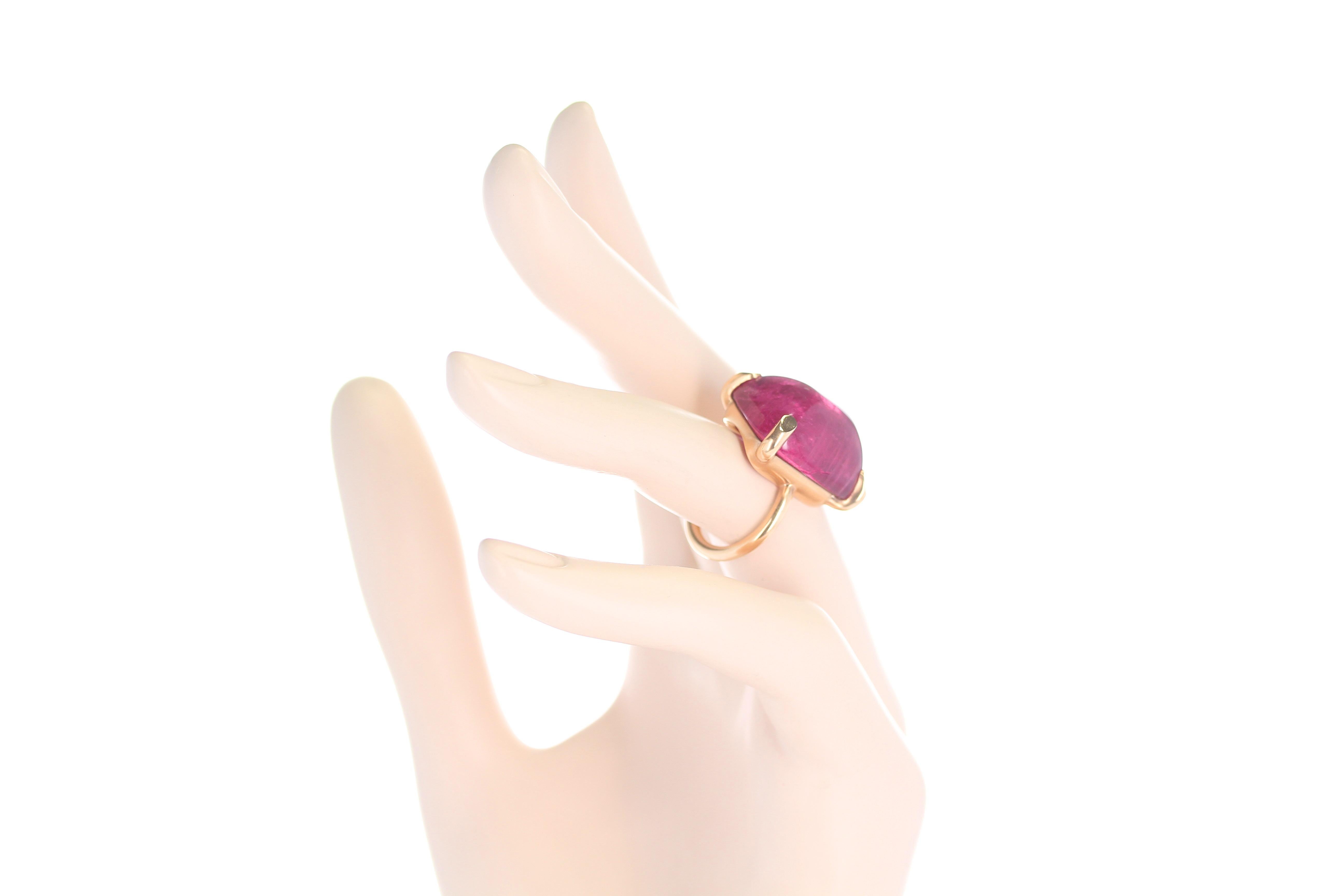 natural pink tourmaline ring