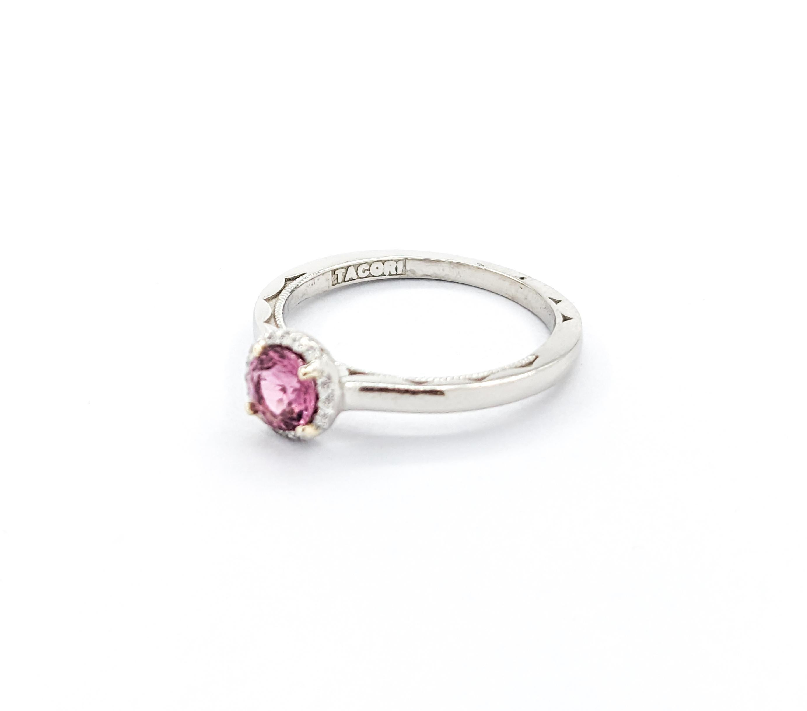 Anillo Tacori Turmalina Rosa Con Diamantes En Platino en venta 4
