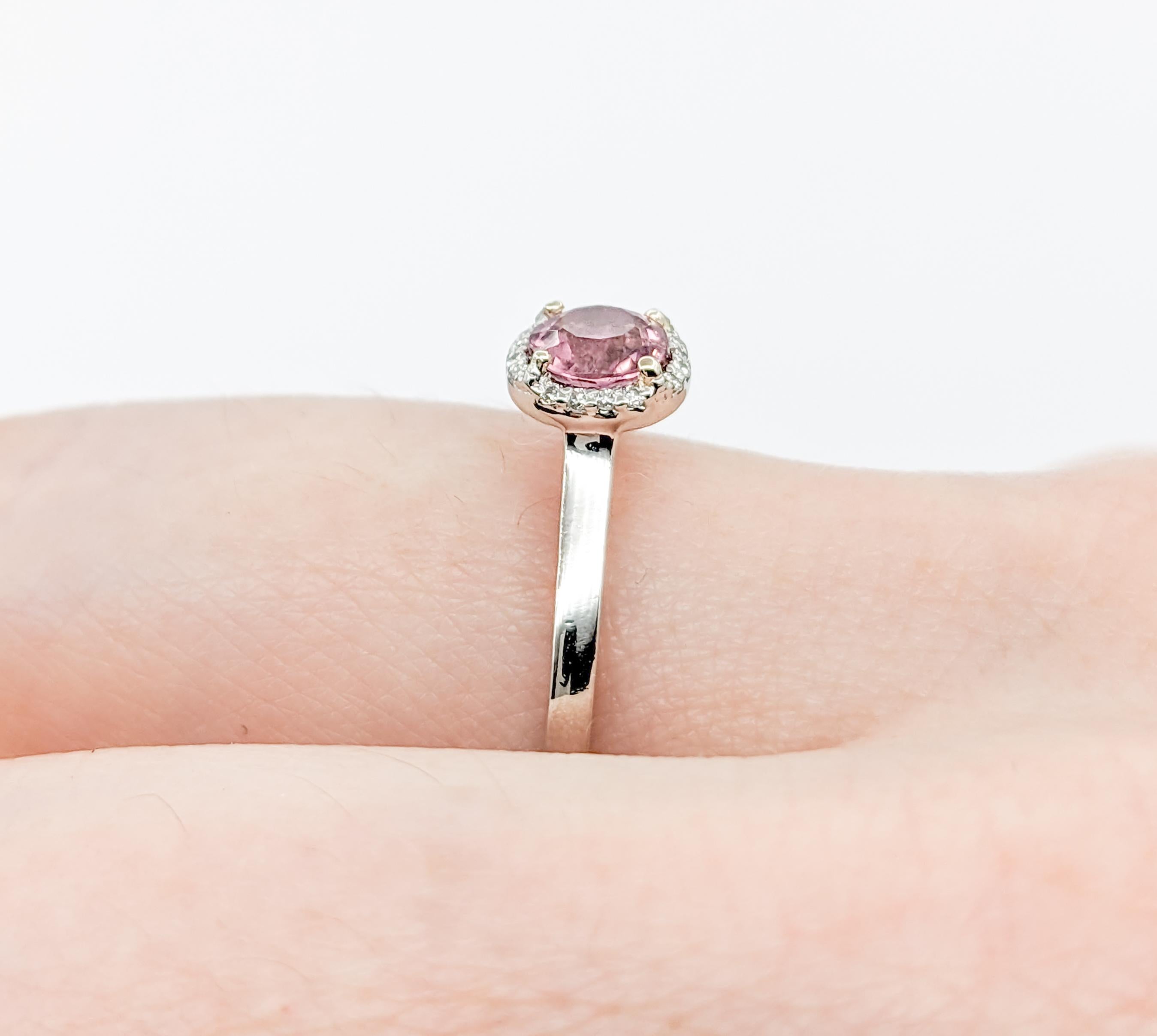 Anillo Tacori Turmalina Rosa Con Diamantes En Platino Contemporáneo en venta